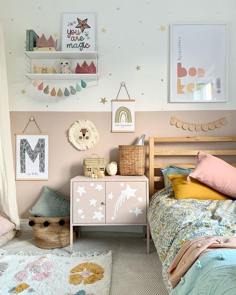 Big Girl Bedrooms, Star Wall Decals, Toddler Girl Room, Toddler Room Decor, Kids Room Inspiration, Nursery Baby Room, Toddler Bedrooms, Kids Interior, Big Girl Rooms