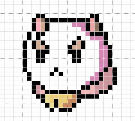 Puppycat Perler Bead Pattern by sorceressmon9.deviantart.com on @DeviantArt Bee And Puppycat Perler Beads, Bee And Puppycat Pixel Art, Kawaii Perler Beads, Perler Pattern, Easy Perler Bead Patterns, Beads Collection, Pixel Art Grid, Pix Art, Bee And Puppycat