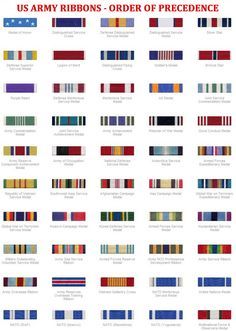 USAF AIR FORCE ARMY NAVY MARINES Military Ribbons Chart Us Military Medals, Ribbon Template, Army Ribbons, Army Medals, Air Force Army, Military Ribbons, Army Ranks, Military Ranks, Army Patches