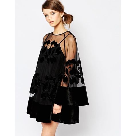 Alice McCall Bell Sleeve Mini Dress with Sheer Insert (£205) ❤ liked on Polyvore featuring dresses, black, transparent dress, overlay dress, round neck dress, woven dress and bell sleeve dress Bell Sleeve Mini Dress, Afrikaanse Mode, Alice Mccall, Mode Inspo, Mode Inspiration, Latest Fashion Clothes, Bell Sleeve, Look Fashion, Elegant Dresses