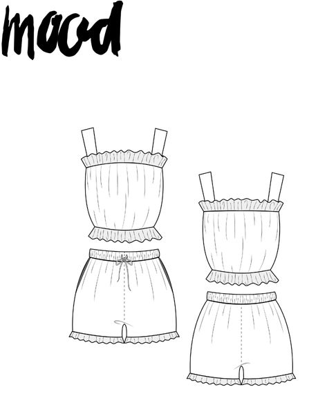 The Sophie Sleepwear Set - A Ruffled Summer Ensemble - Free Sewing Pattern Mood Sewing Patterns, Shorts Pattern Free, Free Printable Sewing Patterns, Mood Sewciety, Dress Sewing Patterns Free, Summer Sleepwear, Printable Sewing Patterns, Free Sewing Pattern, Free Pdf Sewing Patterns