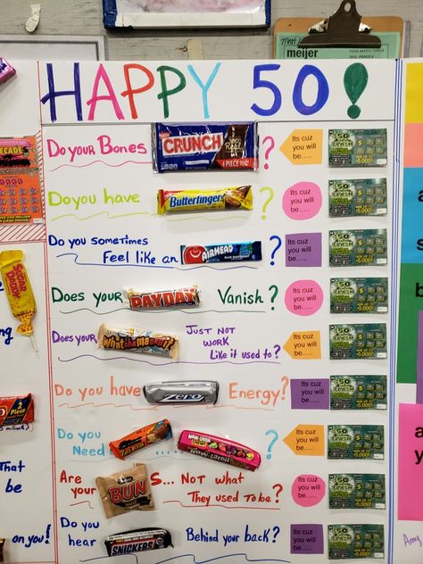 Birthday Candy Poster, Candy Poster, Happy 50th, Birthday Candy, Candy, Feelings, Birthday