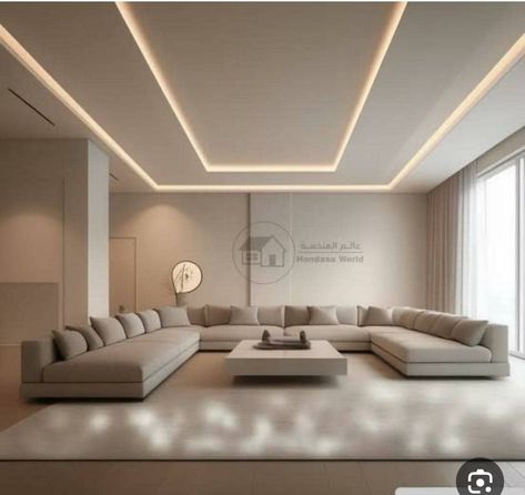 Living Room Gypsum Ceiling Design, Ceiling Gypsum Design, Gypsum Ceiling Design Living Rooms, Ceiling Design Gypsum, Ceiling Ideas Living Room, Salon Simple, Living Room Designs Modern, Gypsum Ceiling Design, Simple Ceiling Design