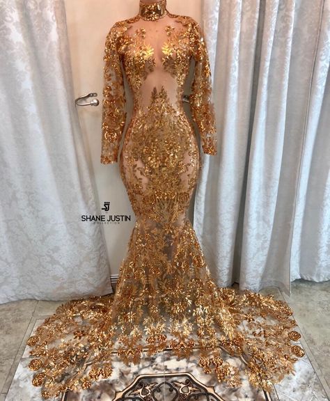 Long Sleeve Prom Dress Mermaid, High Neck Evening Gown, Glam Birthday, Long Party Gowns, Prom Dresses Mermaid, Mermaid High, Gold Prom Dresses, Prom Girl Dresses, Long Prom Gowns