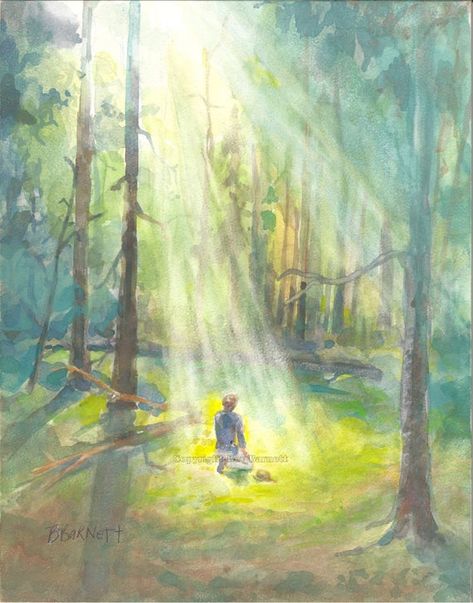 15 Beautiful Images of the First Vision | LDS Daily Sacred Grove, Lds Artwork, Sacred Groves, Vision Art, Pictures Of Christ, Paint Texture, Joseph Smith, Lds Art, Prophetic Art