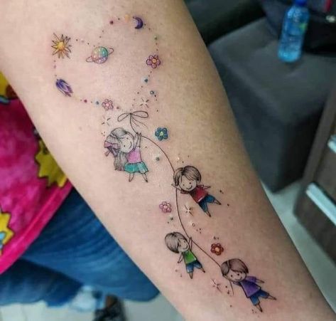 Kid Tattoos For Moms, Grandchildren Tattoos, Heart Tattoos With Names, Wrap Around Wrist Tattoos, Wrist Band Tattoo, Enough Tattoo, Grandma Tattoos, Arm Sleeve Tattoos For Women, Turtle Tattoo Designs