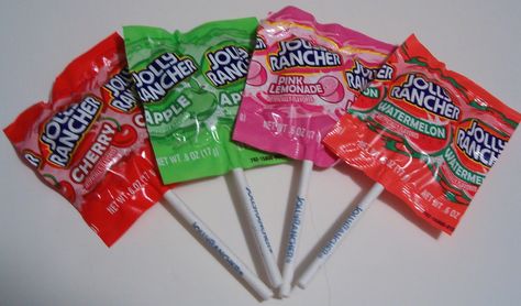 Jolly Rancher lollipos were square! Jolly Rancher Lollipops, Sour Patch Watermelon, Chocolate Candy Brands, Apple Pop, Sleepover Food, Jolly Rancher, Food Goals, Green Apple, Junk Food