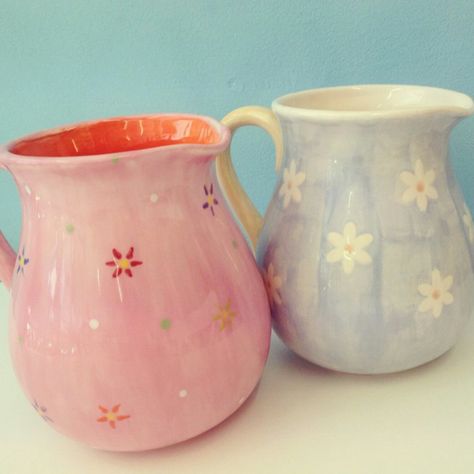 Ceramic Jugs Pottery Painting Jug Painting Ideas, Ceramic Jugs Pottery, Ceramic Jugs, Ceramic Jug, Pottery Painting, Sugar Bowl Set, Handmade Ceramics, Painting Ideas, Growing Up