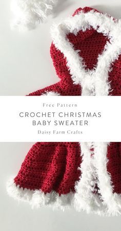 Baby Sweater Crochet, Baby Christmas Sweater, Daisy Farm, Crochet Baby Sweaters, Crochet Baby Sweater, Pull Bebe, Farm Crafts, Mode Crochet, Sweater Crochet