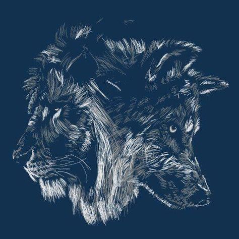 Wolf And Lion Tattoo Together, Lion Wallpaper, Wolf Tattoo Design, Wolf Love, Tattoo Project, Wolf Spirit, Wolf Tattoos, Wolf Tattoo, Geometric Animals