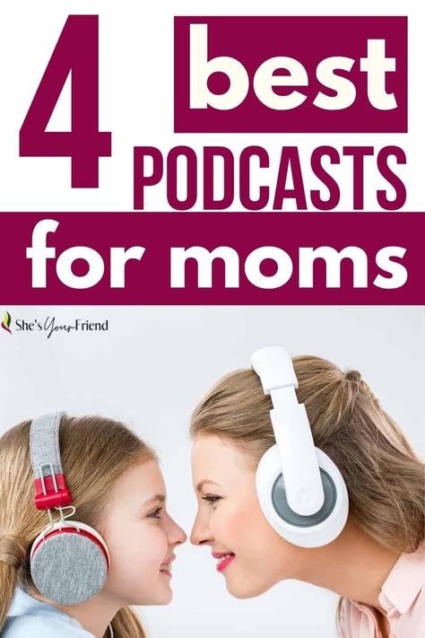 a mom and daughter wearing headphones with text overlay that reads four best podcasts for moms Mom Podcasts, Inspirational Podcasts, Best Podcasts, Top Podcasts, Motherhood Inspiration, Raising Girls, Organized Mom, Stay At Home Mom, Work From Home Moms