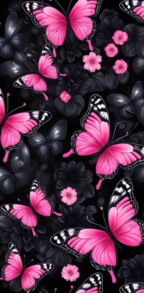 Black Flower Wallpaper Iphone, Black Flower Wallpaper, Flower Wallpaper Iphone, Android Backgrounds, Iphone Themes, Flowers Wallpapers, Butterfly Images, Black Background Wallpaper, Monster High Art