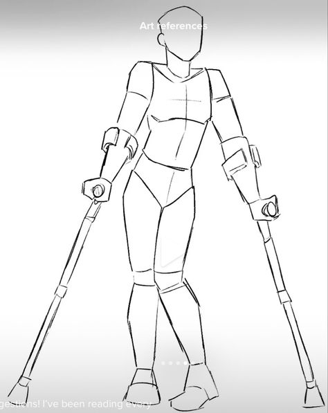 Drawing Base Wheelchair, Captured Drawing Reference, Disabled Poses Reference, Elbow Crutches Drawing Reference, How To Draw Crutches, Crutches Pose Reference Drawing, Amputee Drawing Reference, Wheel Chair Drawing Reference, Crutch Drawing Reference