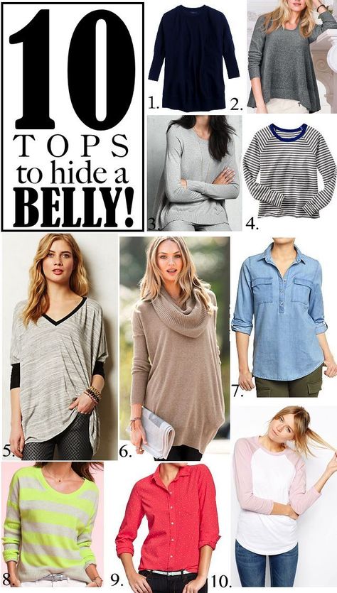 Chasing Davies: 10 tops to wear to hide a belly (like after having a baby) - para esconder panza Belly After Baby, Post Baby Outfit, Post Baby Fashion, Post Baby Belly, Apple Shape Outfits, Postpartum Fashion, Post Partum Outfits, Quoi Porter, Best Dress