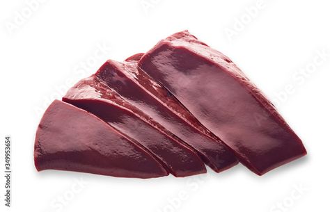 Stock Image: Raw beef livers on  white background. Raw Beef, Beef Liver, Adobe Stock, White Background, Stock Photos, White