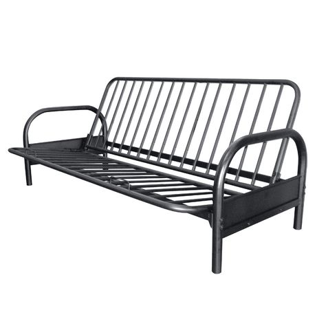 Metal Arm Full Futon Frame Futon Diy, Grey Futon, Black Futon, Metal Futon, Diy Futon, Futon Frames, Futon Decor, Futon Bedroom, Modern Futon