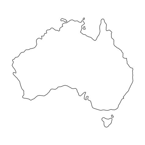 Australia map on white background Australia Continent Map, Australia Map Outline, Australia Map Tattoo, Australia Map Illustration, Australia Outline, Australia Map Art, Exhibition Postcard, Oceania Map, Australia Continent