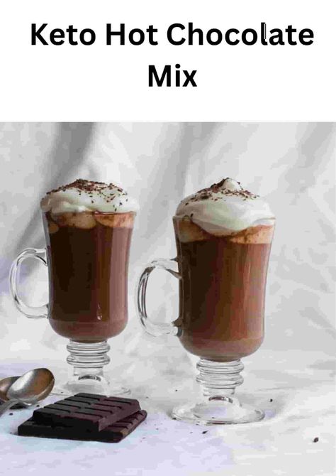 Keto Hot Chocolate Mix - EASY KETO RECIPES Keto Hot Chocolate Mix Recipe, Keto Hot Chocolate, Pecan Snowball Cookies, Teriyaki Chicken Wings, Low Carb Milk, Hot Chocolate Mix Recipe, Salted Caramel Hot Chocolate, Paleo Slow Cooker, Sugar Free Drinks