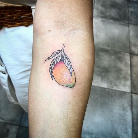 Mango Tattoo, Cupcake Tattoo Designs, Triangle Tattoo Design, Apple Tattoo, Cupcake Tattoos, Tattoo Removal Cost, Tattoo Van, Fruit Tattoo, Colour Tattoo