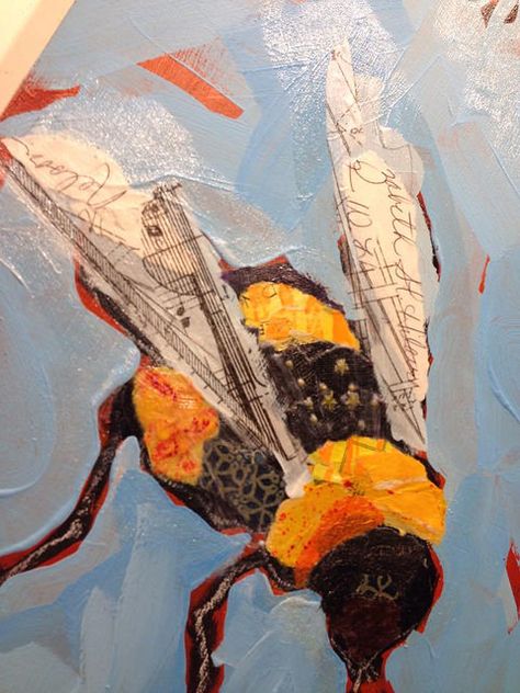 Pinturas de papel de Elizabeth St. Hilaire Nelson Bee Collage, Paper Paintings, Collage Art Projects, Paper Collage Art, Magazine Collage, Painting Collage, Collage Art Mixed Media, Bee Art, Collage Artists