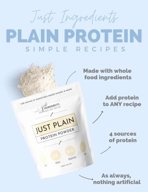 Plain Protein Powder Recipes Free Download.pdf Protien Powders, Chia Seeds Protein, Just Ingredients, Natural Protein Powder, Perfect Summer Day, Strawberry Powder, Protein Packed Snacks, Protein Powder Recipes, Breakfast Meal