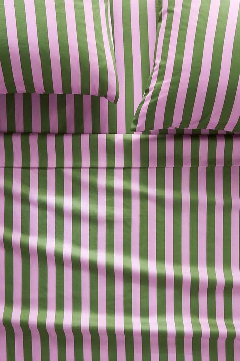 Maeve by Anthropologie Organic Sateen Sheet Set | Anthropologie Grown Up Bedroom, Anthropologie Bedding, King Sheets, Perfect Bedding, Bedroom Retreat, Striped Sheets, Sheet Sets Full, Twin Sheet Sets, Pink Bedding