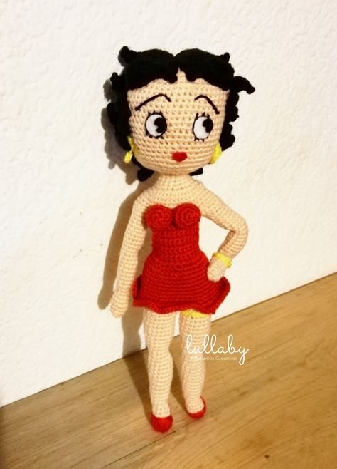 Crochet Betty Boop, Betty Boop Crochet Pattern Free, Betty Boop Crochet, Crochet Disney, Crocheting Ideas, Fun Crochet, Fun Crochet Projects, Betty Boop, Life Size