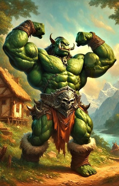 Troll Character Design, Half Orc Barbarian, Warcraft Orc, Bison Art, Goblin Art, Lion Photography, Mythical Creatures Fantasy, Hilarious Tweets, Animated Man