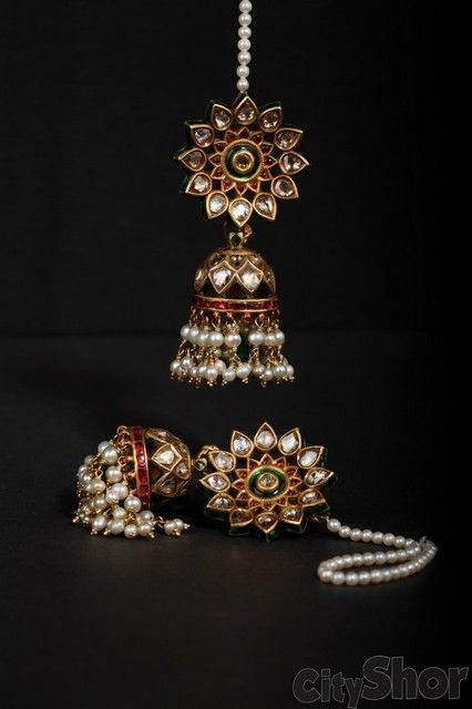 Bespoke Vintage Jewels , Exhibition Ahmedabad Jhumkas Gold, Kundan Jhumkas, Vintage Indian Jewelry, Rajputi Jewellery, Jhumka Designs, Kundan Work, Jewellery Exhibition, Mango Blouse, Antique Jewellery Designs