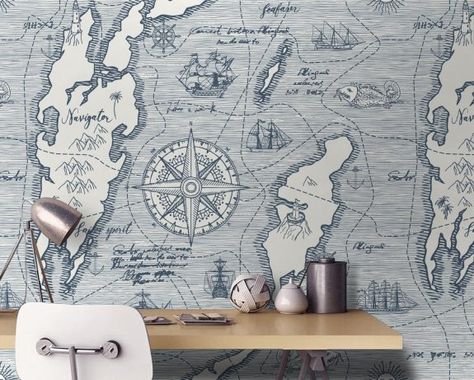 Bookshop Wallpaper • Wallmur® Explorer Map, Map Wall Mural, Paradise Wallpaper, Kids World Map, Map Murals, World Map Wallpaper, Map Wallpaper, Travel Wallpaper, Travel Map