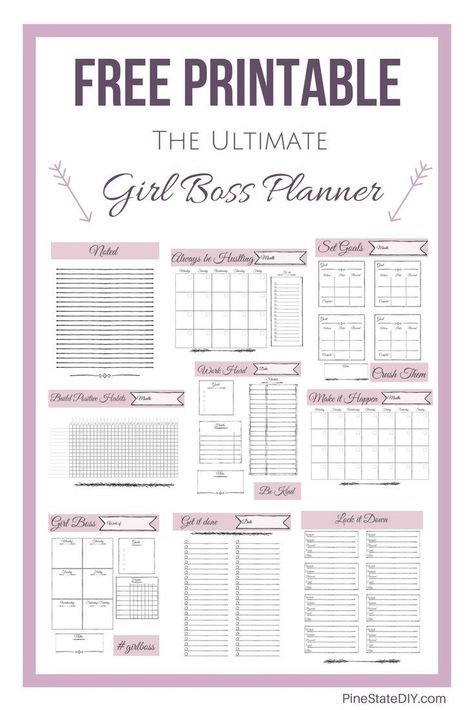 Boss Planner, Girl Boss Planner, To Do Planner, Printable Planner Pages, Boss Girl, Free Girl, Organization Printables, Planner Printables Free, Free Planner