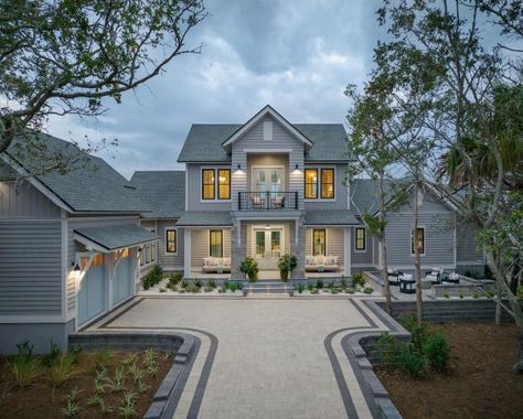 Thoughtfully designed exterior lighting adds illumination for evening porch parties while still feeling relaxed and subdued. Outdoor Kitchen And Dining, Coastal Home Exterior, Porch Parties, Outdoorsy Style, Porch Sitting, Hgtv Dream Home, Living Photo, Online Sweepstakes, Patio Spaces