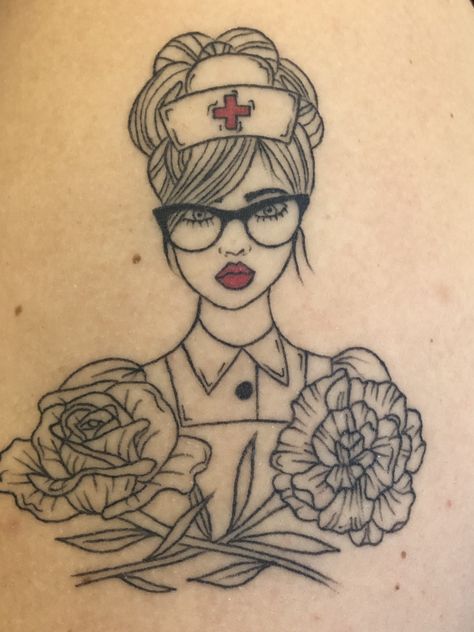 Nurses Hat Tattoo, Gothic Nurse Tattoo, Nurse Practitioner Tattoo, Nurse Pinup Tattoo, Traditional Tattoo Nurse, Registered Nurse Tattoo, Opal Tattoo, Nurse Tattoo Ideas, Classy Tattoos For Women