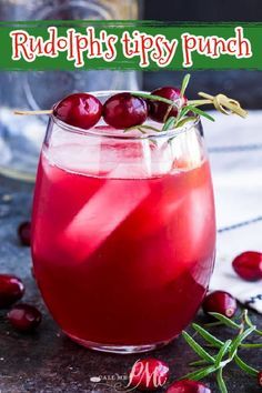 Rudolph’s Tipsy Punch, Christmas Punch Alcoholic Recipes, Christmas Drinks Vodka Recipes, Cranberry Ginger Ale Cocktail Vodka, Rudolph Drink Cocktail Recipes, Rudolph Tipsy Punch, Tipsy Rudolph Cocktail, Cranberry Batch Cocktail, Christmas Batch Cocktails Vodka