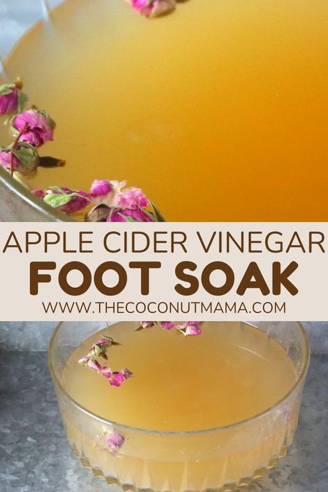 This apple cider vinegar foot soak is great for removing dead skin cells from the feet and may help with smelly feet and foot fungus. Foot Fungus Soak, Vinegar Foot Soak, Foot Fungus Remedies, Apple Cider Vinegar Foot Soak, Fungi Recipe, Foot Detox Soak, Diy Foot Soak, Foot Soak Recipe, Homemade Body Butter