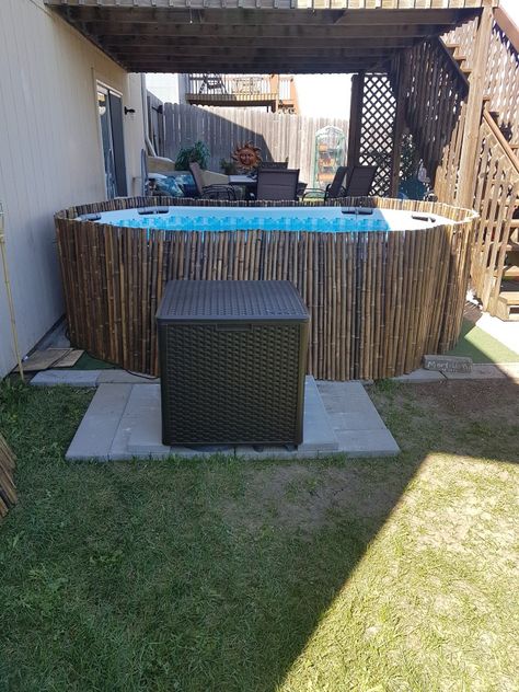 Pool pump cover hack for Intex 1600 gph sand saltwater filter pump. 60 gallon resin wicker deck box I sent cash from Lowe's under $100. Assembled without the bottom or back panels. Pool Pump Cover Ideas Diy Above Ground, Above Ground Pool Pump Cover Ideas, Intex Pool Hacks, Pool Pump Cover Ideas, Pool Pump Cover, Intex Pool Pump, Pool Patio Designs, Pool Pumps And Filters, Above Ground Pool Pumps