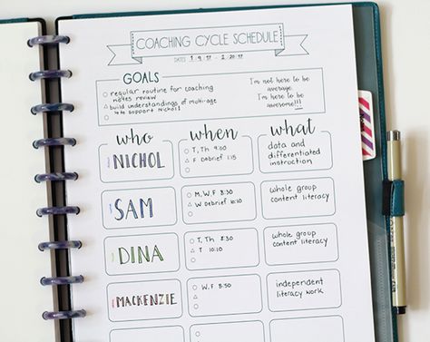 4 Steps for Creating a Coaching Cycle Schedule | Ms. Houser Instructional Coaching Cycle, Instructional Coach Planner, Instructional Coaching Menu, Cognitive Coaching, Curriculum Coach, Plc Room, Cycle Schedule, Instructional Specialist, Math Instructional Coach