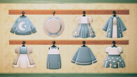 Animal Crossing Dress Codes Cottagecore, Animal Crossing Fashion Cottagecore, Animal Crossing Spring Core Clothes, Animal Crossing Design Codes Clothes Anime, Animal Crossing Clothes Pattern Grid Cottagecore, Anch Codes, Able Sisters, Acnh Outfits, Acnh Clothes