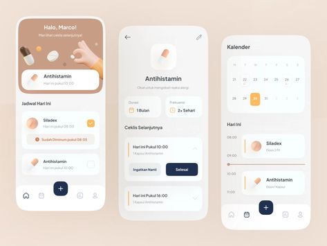 Medicine Reminder App by Farrel Paperpillar for Paperpillar on Dribbble Medicine Reminder App, Pill Reminder App, Best App Design, Flashcard App, App Development Design, To Do App, App Design Layout, Medical App, Desain Ui