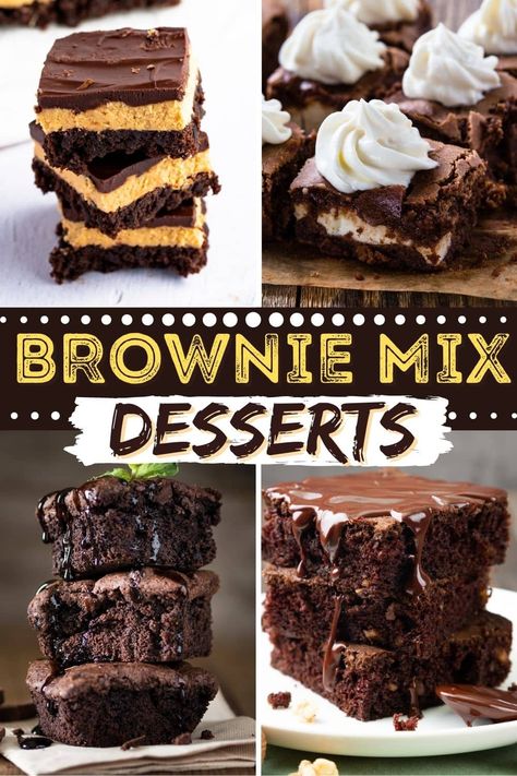 Brownie Mix Cupcakes Recipes, Brownie Recipes Boxed, Brownie Mix Desserts, Boxed Brownie Recipes, Ghirardelli Brownie Mix, Brownies Caramel, Blondie Dessert, Classic Brownies Recipe, Brownie Mix Recipes