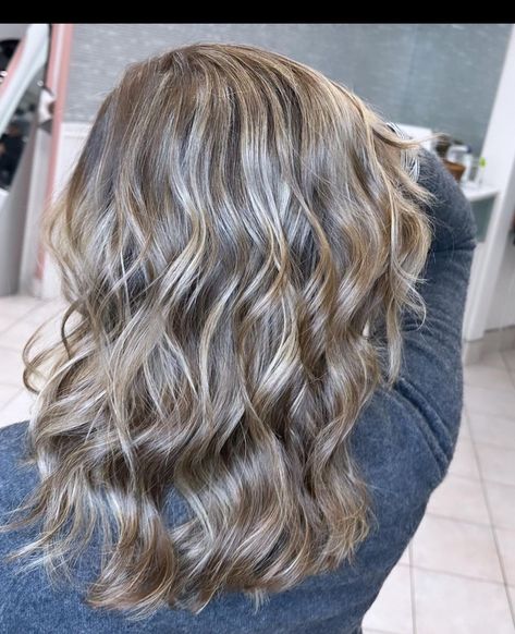 Alexandra Morganti | 💫🤩 Gray blending for her! ✨Gray blending it’s like gray camouflage. It’s a low maintenance color technique that hides the gray by adding in... | Instagram Gray Blending, Dimensional Brunette, Grey Hair Transformation, Grey Highlights, Demi Permanent, Dimensional Color, Blending Gray Hair, Low Maintenance Hair, Color Techniques