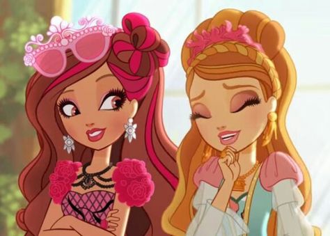 Ashlynn and Briar Briar Beauty And Ashlynn Ella, Ever After High Screencaps, Duo Cartoon, High Pics, Disney Duos, Ashlynn Ella, Lizzie Hearts, Duo Costumes, Apple White