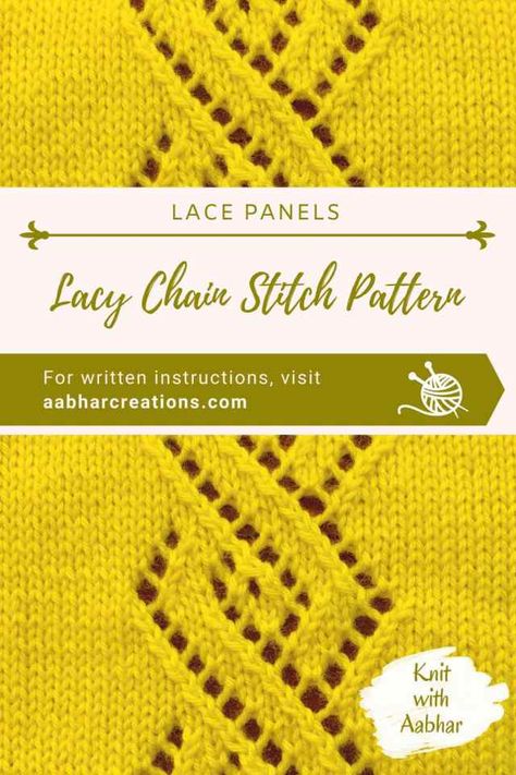 Simple Knit Lace Pattern Free, Lace Panel Knitting Pattern, Lacy Knit Stitches, Knitting Panels, Lace Knitting Patterns Free Stitches, Wedding Knitting, Types Of Knitting, Knit Washcloths, Types Of Knitting Stitches