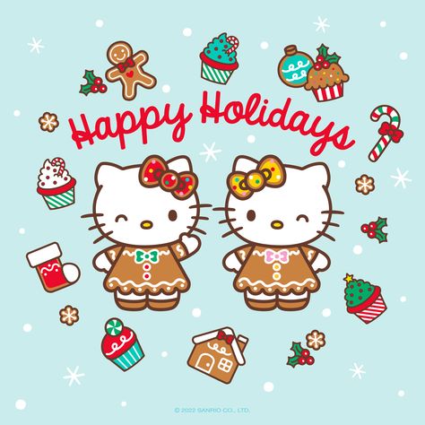 Wishing your holidays are as sweet as gingerbread cookies! ❤️✨ Hello Kitty Wallpaper Hd, Hello Kitty Printables, Kitty Pictures, Kitty Items, Pink Xmas, Kitty Images, Hello Kitty Backgrounds, Hello Kitty Christmas, Hello Kitty Cartoon