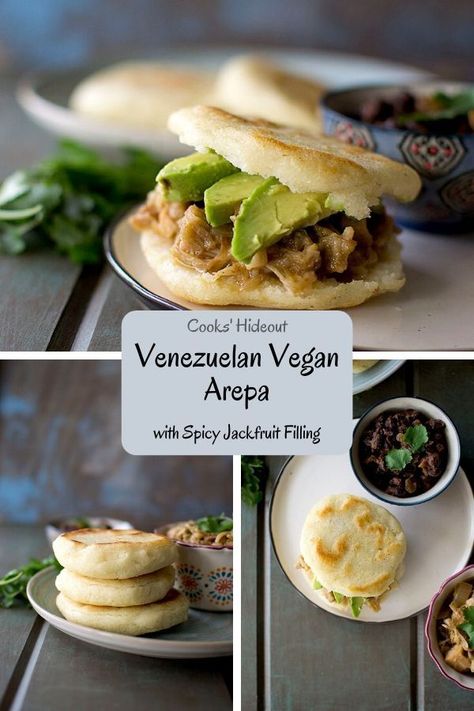 Vegan Venezuelan Arepas Recipe | Jackfruit filling - Cook's Hideout Venezuelan Arepas, Arepas Recipe, Vegan Jackfruit, Cook Vegetarian, Weekly Recipes, Venezuelan Food, Latin Recipes, Friends Recipes, Fantastic Recipes