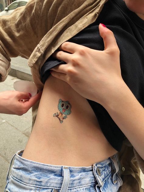 Gumball And Darwin Tattoo, Amazing World Of Gumball Tattoo, Darwin Tattoo, Penny Tattoo, M Tattoos, Tatoo Inspiration, Getting A Tattoo, Minimalist Tattoos, Matching Tattoo