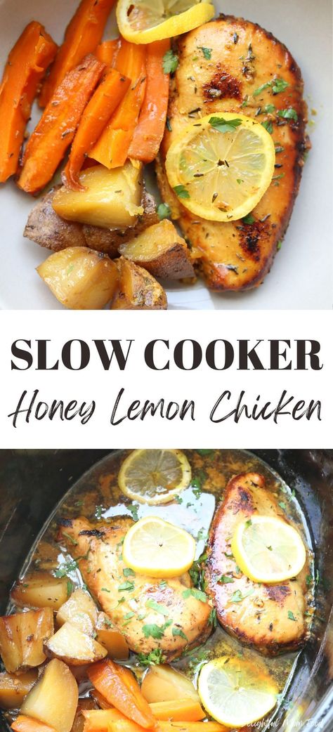 Aip Slow Cooker Chicken, Slow Cooker Honey Lemon Chicken, Slow Cooker Lemon Chicken Recipes, Paleo Chicken Slow Cooker Recipes, Lemon Crockpot Recipes, Slow Cooker Lemon Chicken And Potatoes, Slow Cook Lemon Chicken, Whole 30 Slow Cooker Chicken, Honey Lemon Chicken Crockpot