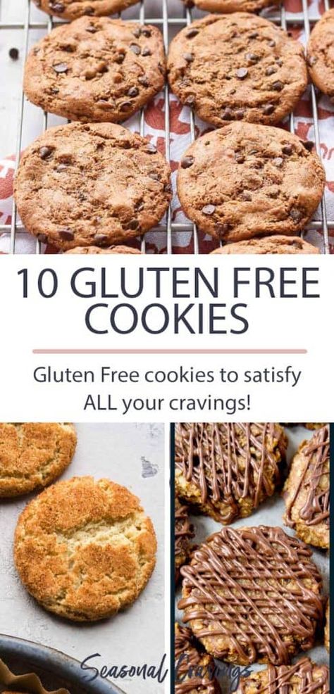 These 10 Easy Gluten Free Cookies will satisfy all your cravings and get you through a long afternoon! These are my favorites from around the web. Gluten Free Cookies Easy, Best Gluten Free Cookies, Cookies Sans Gluten, Glutenfri Baking, Gluten Free Snickerdoodles, Grain Free Cookies, Weight Watcher Desserts, Gluten Free Sugar Cookies, Gluten Free Cookie Recipes