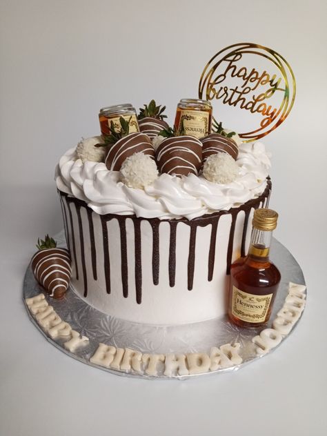 21sr Birthday Cakes For Guys, 24th Mens Birthday Cake, Red And Black Hennessy Cake, 21st Birthday Cake Hennessy, 22nd Birthday Cake Ideas For Guys, Birthday Cake 23 Years Old Man, Birthday Cakes For Men 21, Bday Cake For Husband Birthday, Henny Cake Birthday Men