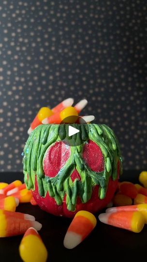 16K views · 470 reactions | Easy DIY Plastic Pumpkin Evil Queen Poison Apple Halloween Craft 🎃 Looking for a fun and spooky Disney DIY Halloween craft? I transformed a Dollar Tree Halloween pumpkin bucket into the iconic poison apple from Snow White! With just a plastic party favor pumpkin, some hot glue, and acrylic paint, you can create this Evil Queen-inspired poison apple. This craft is perfect for kids of all ages who love Disney magic and Halloween art thrills. Whether you’re decorating for a Disney-themed party or just want a wickedly cool decoration, this poison apple craft will add the perfect eerie touch to your Halloween decor. Give it a try and bring some Snow White vibes into your spooky season! Kids Crafts, Halloween Crafts, Boo Basket, Disney Villain Craft, Fall Crafts For Poison Apple Pumpkin Painting, Poison Apple Pumpkin, Apple From Snow White, Evil Queen Poison Apple, Spooky Disney, Pumpkin Bucket, Dollar Tree Halloween, Apple Craft, Disney Theme Party